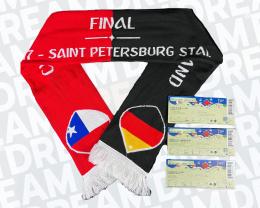 80   -  CHILE | 2017 CONFEDERATIONS CUP | SET GLASS + SCARF + TICKET