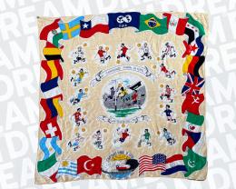 32   -  HAND PAINTED SCARF | 1962 CHILE WORLD CUP | ALL PARTICIPATING COUNTRIES