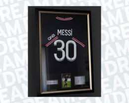 42   -  LIONEL MESSI |2021/22 PSG | CERTIFIED DUAL SIGNED FRAMED JERSEY  | RETAIL VERSION