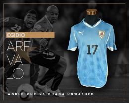 38   -  EGIDIO AREVALO RIOS #17 | 2010 URUGUAY WORLD CUP | GAME WORN vs GHANA | UNWASHED 