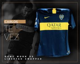 39   -  CARLOS TEVEZ #23 | 2018 BOCA JUNIORS LIBERTADORES | GAME WORN VS LIBERTAD | SWAPPED