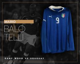 40   -  MARIO BALOTELLI #9 | 2011 ITALY FRIENDLY | GAME WORN VS URUGUAY | SWAPPED