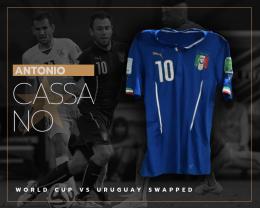 45   -  ANTONIO CASSANO #10 | 2014 ITALY WORLD CUP | GAME WORN vs URUGUAY | UNWASHED | SWAPPED