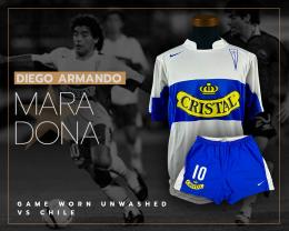 50   -  DIEGO MARADONA #10 | 2006 U.CATOLICA | 2nd HALF GAME WORN VS CHILE | WORN ON PITCH BY DIEGO | UNWASHED