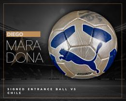 51   -  DIEGO MARADONA | 2006 U. CATOLICA | 2nd HALF ENTRANCE BALL VS CHILE | KICKED BY DIEGO | SIGNED