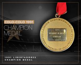 76   -  1991 COLO COLO LIBERTADORES CUP | CHAMPION MEDAL | MUSEUM PIECE