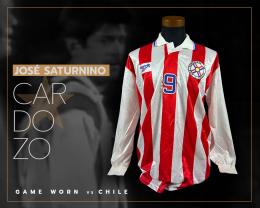 100   -  JOSE SATURNINO CARDOZO #9 | 1997 WCQ PARAGUAY | GAME WORN vs CHILE | SWAPPED