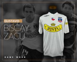 169   -  GUSTAVO BISCAYZACÚ #14 | C-2007 COLO-COLO | GAME WORN vs U.DE CHILE | SWAPPED