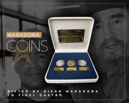 57   -  DIEGO MARADONA | COINS SET BOX GIFTED TO FIDEL CASTRO | UNIQUE