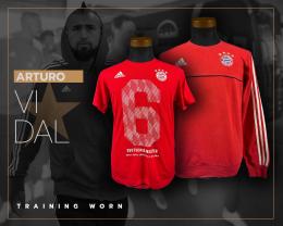 64   -  ARTURO VIDAL #23 | 2017/18 BAYERN MUNCHEN | TRAINING SWEATSHIRT + T-SHIRT CHAMPION