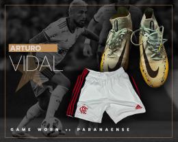 66   -  ARTURO VIDAL #32 | 2022 FLAMENGO |  vs PARANAENSE | PERSONALIZED BOOTS + MATCH WORN SHORT