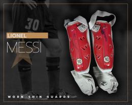 78   -  LIONEL MESSI #10 | 2003/04 circa  BARCELONA | WORN SHIN GUARDS | DUAL SIGNED 