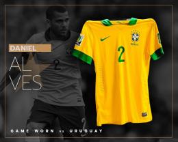 84   -  DANI ALVES #2 | 2013 BRAZIL CONFEDERATIONS | GAME WORN VS URUGUAY | SWAPPED