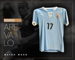 89   -  EGIDIO AREVALO RIOS #17 | 2013 URUGUAY FRIENDLY | MATCH WORN | UNWASHED 