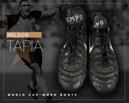 95   -  NELSON TAPIA #1 | 1998 WORLD CUP CHILE | GAME WORN BOOTS | USED 4 GAMES