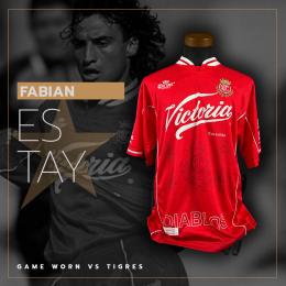 124   -  FABIAN ESTAY #10| 1998 TOLUCA | GAME WORN vs TIGRES | | PLAYER PROVENANCE | SWAPPED 