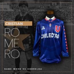 139   -  CRISTIAN ROMERO #19 | 1996 U. DE CHILE | GAME WORN vs COBRELOA