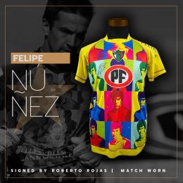 153   -  FELIPE NUÑEZ #20 | 2010 PALESTINO | SIGNED BY ROBERTO ROJAS |  MATCH WORN