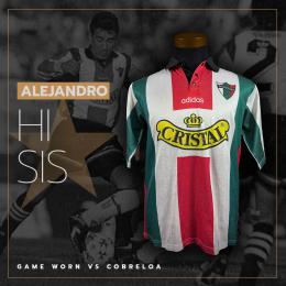 154   -  ALEJANDRO HISIS #18 | 1996 PALESTINO | GAME WORN vs COBRELOA