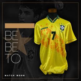 70   -  BEBETO #7 | 1995 BRAZIL | GAME WORN vs URUGUAY | SWAPPED | PLAYER PROVENANCE