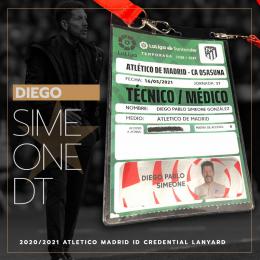 26   -  DIEGO SIMEONE DT |  2020/2021 ATLETICO MADRID  ID  CREDENTIAL LANYARD | vs OSASUNA