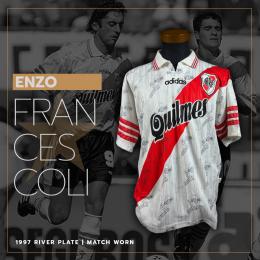 46   -  ENZO FRANCESCOLI #9 | 1997 RIVER PLATE | MATCH WORN | PLAYER COLLECTION