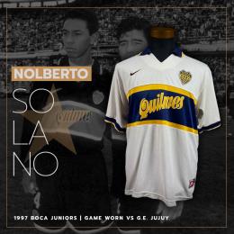 50   -  NOLBERTO SOLANO # 4 | 1997 BOCA JUNIORS | GAME WORN vs G.E. JUJUY