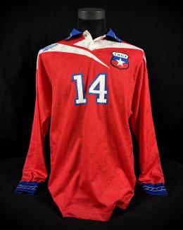 90   -  VICTOR H. CASTAÑEDA #14 | 1997 CHILE WC QUALY | GAME WORN vs COLOMBIA