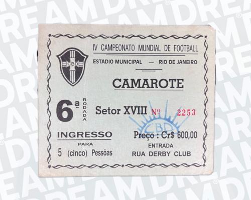 13   -  TICKET STUB | 1950 WORLD CUP BRAZIL | 