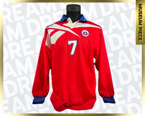 21   -  NELSON PARRAGUEZ #7 | 1998 FRIENDLY CHILE | GAME WORN vs ENGLAND