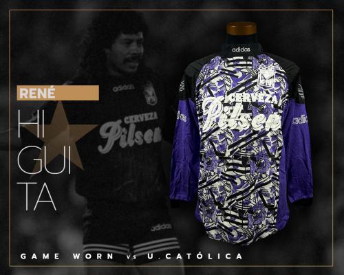 17   -  RENÉ HIGUITA #1 | 1995 ATLETICO NACIONAL | GAME WORN VS U.CATOLICA | SWAPPED