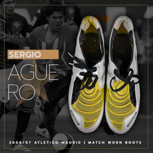 24   -  SERGIO AGUERO #10 | 2006/07 ATLETICO MADRID | MATCH WORN BOOTS 