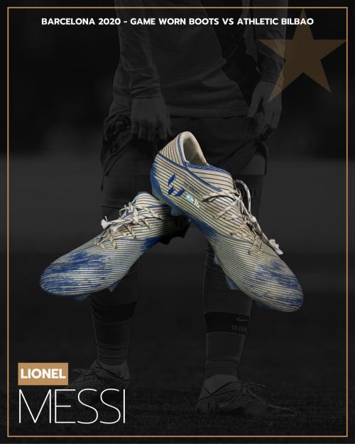 105   -  LIONEL MESSI #10 | 2020 BARCELONA | GAME WORN BOOTS vs BILBAO | GREAT PROVENANCE | FULL PHOTOMATCHED | MUSEUM PIECE
