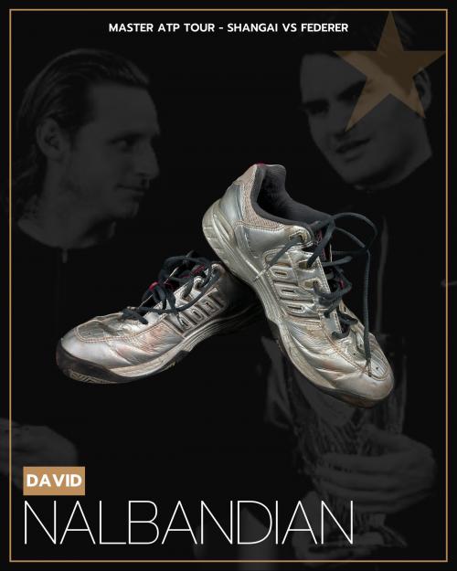 106   -  DAVID NALBANDIAN | 2005 MASTER SHANGAI | FINAL GAME BOOTS vs ROGER FEDERER | SIGNED | CHAMPION