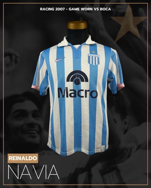 114   -  REINALDO NAVIA #30 | 2007 RACING | GAME WORN vs BOCA | PROVENANCE