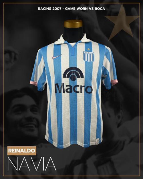 114   -  REINALDO NAVIA #30 | 2007 RACING | GAME WORN vs BOCA | PROVENANCE
