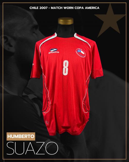 119   -  HUMBERTO SUAZO #8 | 2007 CHILE AMERICA CUP | SIGNED MATCH WORN | PLAYER PROVENANCE