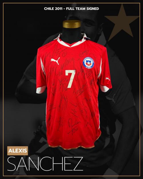 121   -  ALEXIS SANCHEZ #7 | 2011 CHILE | MATCH ISSUED | FULL TEAM SIGNED | PLAYER COLLECTION 