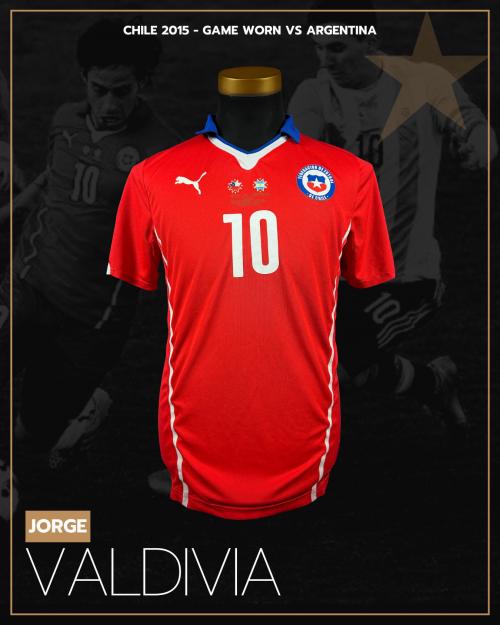 123   -  JORGE VALDIVIA #10 | 2015  CHILE COPA AMERICA |   GAME WORN vs ARGENTINA | PROVENANCE