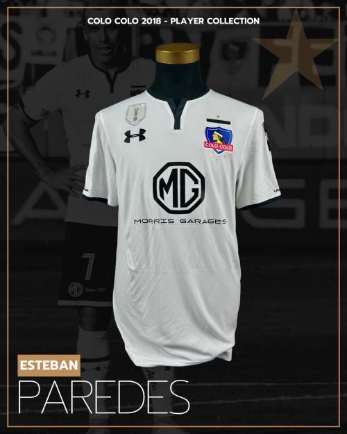 143   -  ESTEBAN PAREDES #7 | 2018 COLO COLO | MATCH WORN | PLAYER COLLECTION 