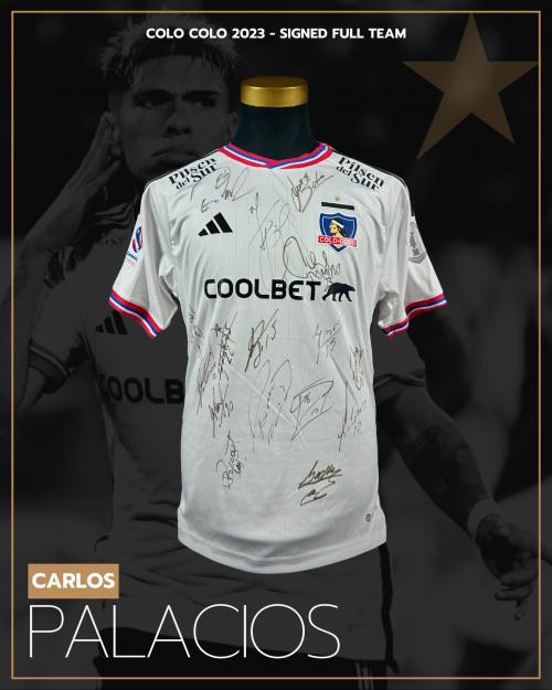 150   -  CARLOS PALACIOS #7 | 2023 COLO COLO | MATCH ISSUED | SIGNED FULL TEAM