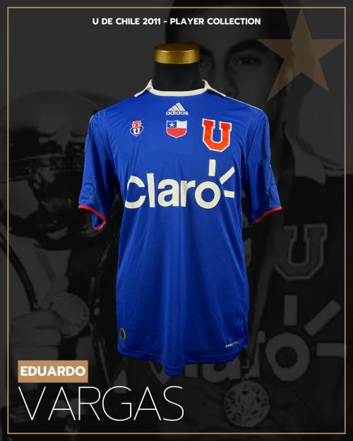 155   -  EDUARDO VARGAS #11 | 2011 U DE CHILE SUDAMERICANA | MATCH WORN | CHAMPION | PLAYER COLLECTION