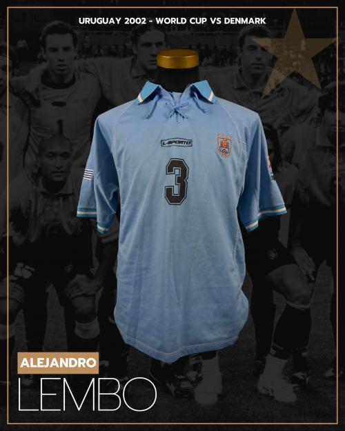 40   -  ALEJANDRO LEMBO #3 | 2002 WORLD CUP URUGUAY | GAME ISSUED vs DENMARK | PLAYER COLLECTION