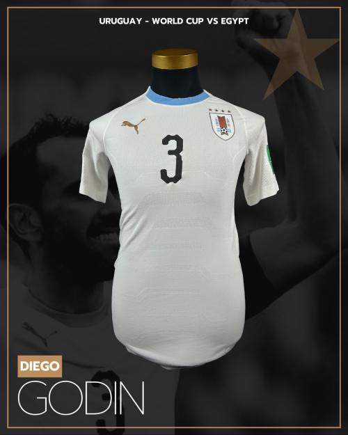 46   -  DIEGO GODÍN #3 | 2018 WORLD CUP URUGUAY | GAME WORN vs EGYPT | KITMAN PROVENANCE