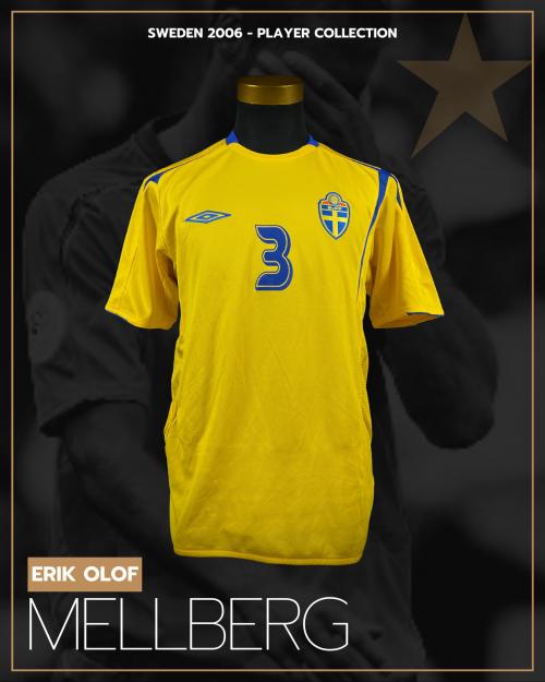 51   -  ERIK OLOF MELLBERG  #3 | 2006 SWEDEN | GAME WORN vs CHILE | SWAPPED | PLAYER COLLECTION 