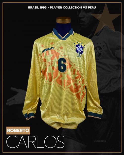 62   -  ROBERTO CARLOS #6 | 1995 BRASIL AMERICA CUP | GAME WORN vs PERÚ | SWAPPED | PLAYER COLLECTION