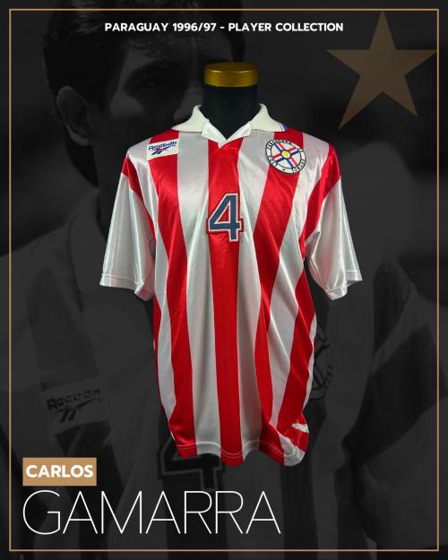 67   -  CARLOS GAMARRA #4 | 1996/97 PARAGUAY WCQ | MATCH WORN | PLAYER COLLECTION
