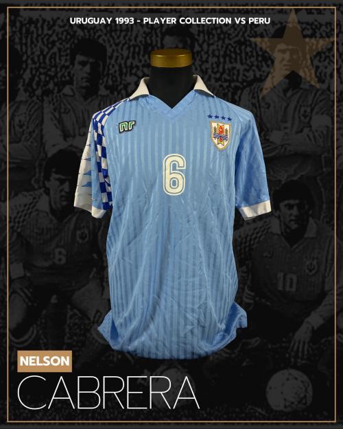 72   -  NELSON CABRERA #6 | 1993 URUGUAY FRIENDLY | GAME WORN vs PERÚ | SWAPPED | PLAYER COLLECTION