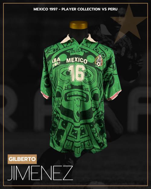73   -  GILBERTO JIMENEZ  #16 | 1997 MEXICO AMERICA CUP | GAME WORN vs PERU | SWAPPED | PLAYER COLLECTION
