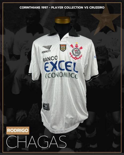 84   -  RODRIGO CHAGAS #2 | 1997 CORINTHIANS | GAME WORN vs CRUZEIRO | SWAPPED | PLAYER COLLECTION